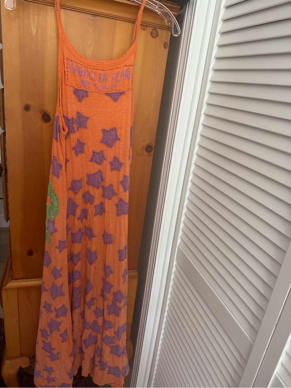 Magnolia Pearl Orange Nightgown with Purple Stars